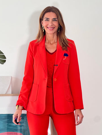 Chaqueta blazer chic coral