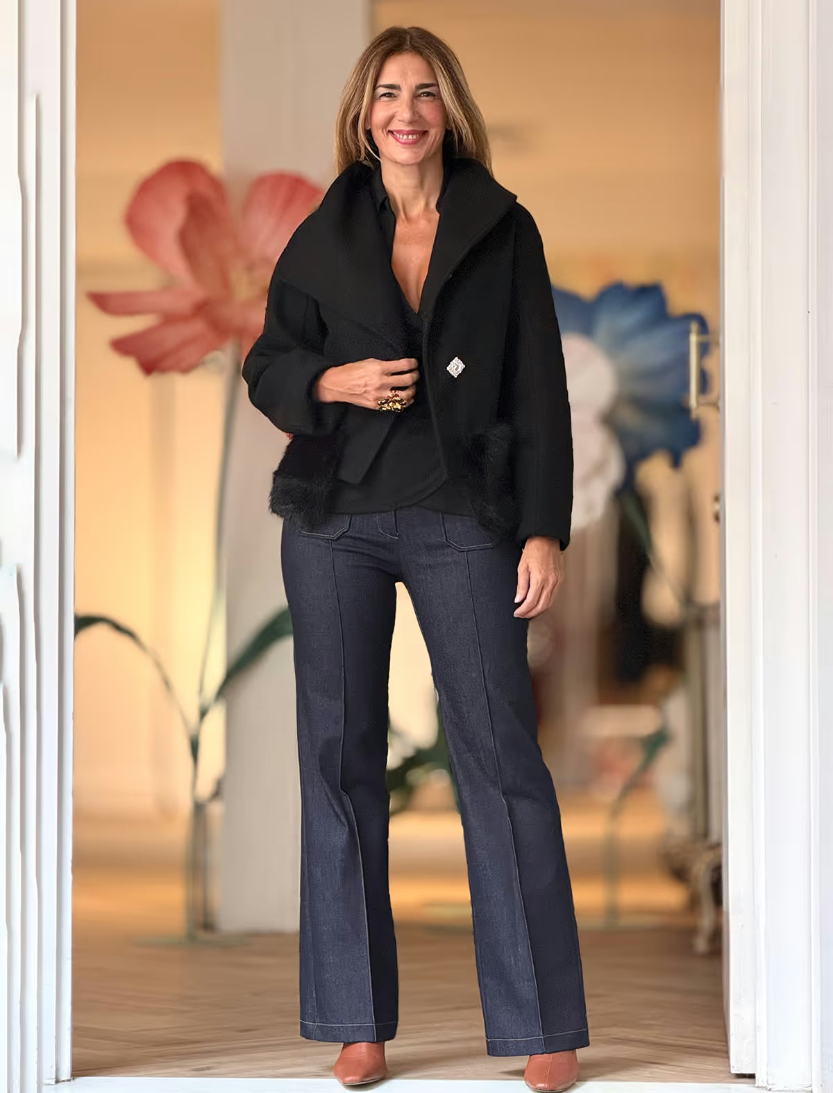 Black jacket with fuzzy pocket (name Nuria pending)