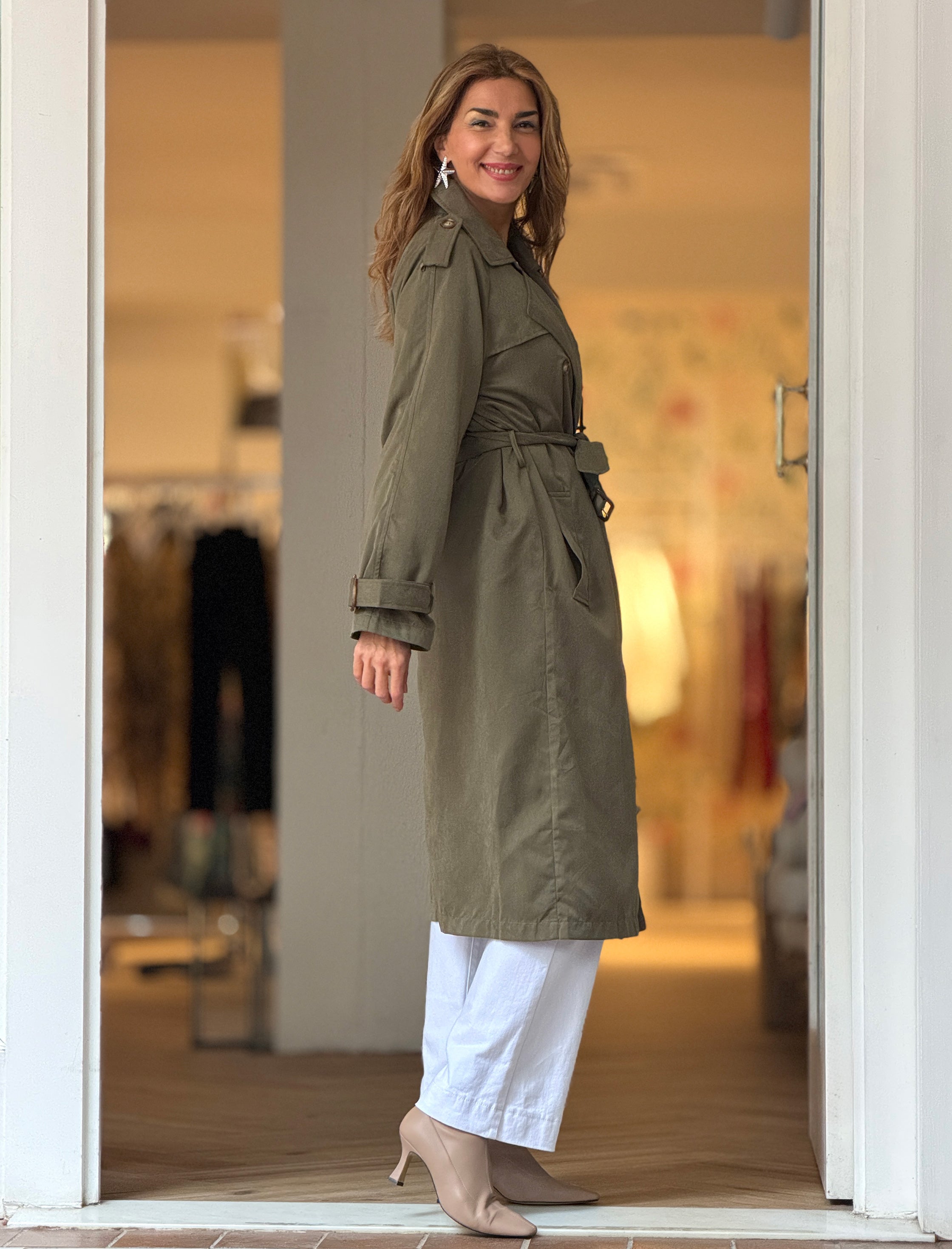 Trench gabardina chic caqui