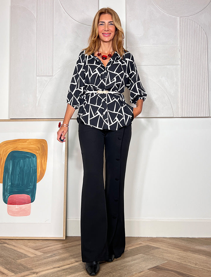 Camisa reversible Ines blanca y negra