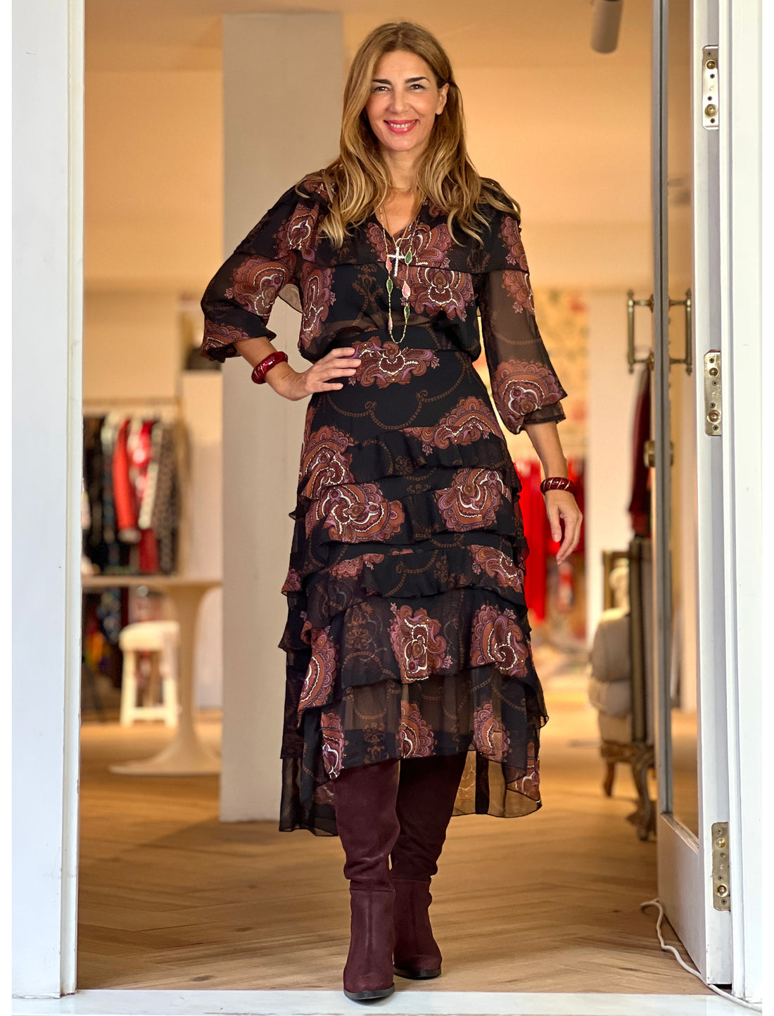 Total look camisa y falta cashemir