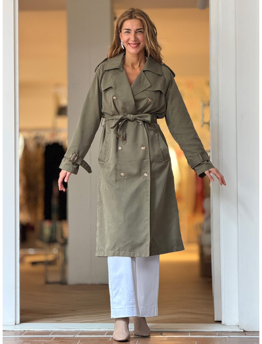 Trench gabardina chic caqui
