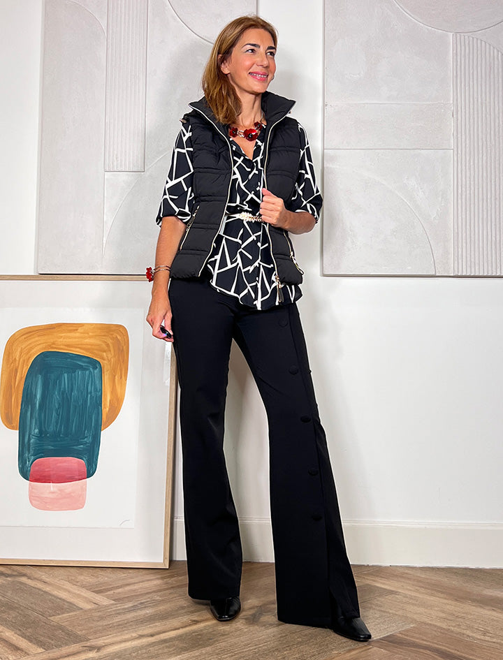 Camisa reversible Ines blanca y negra