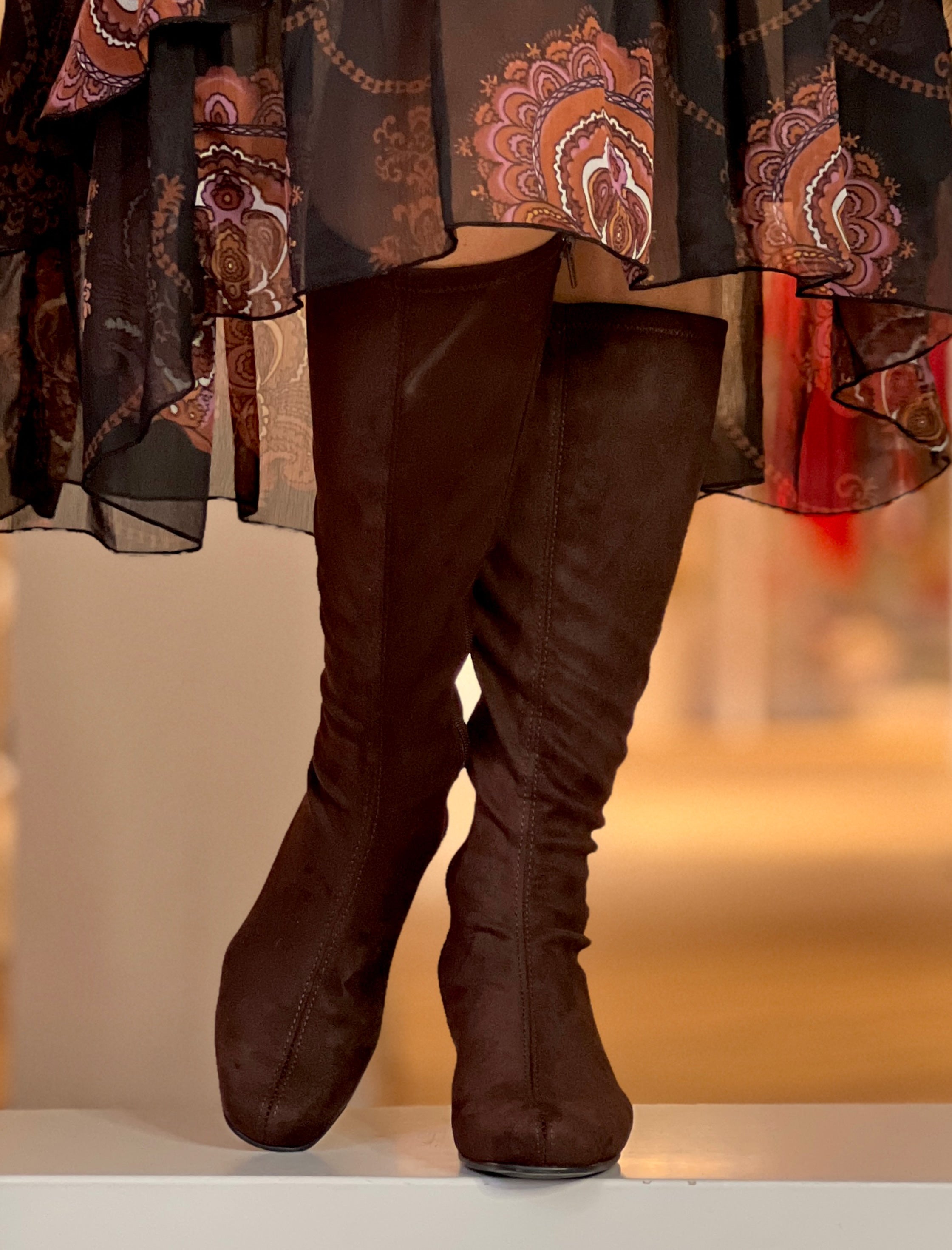 Bota licra marrón chocolate Alicia