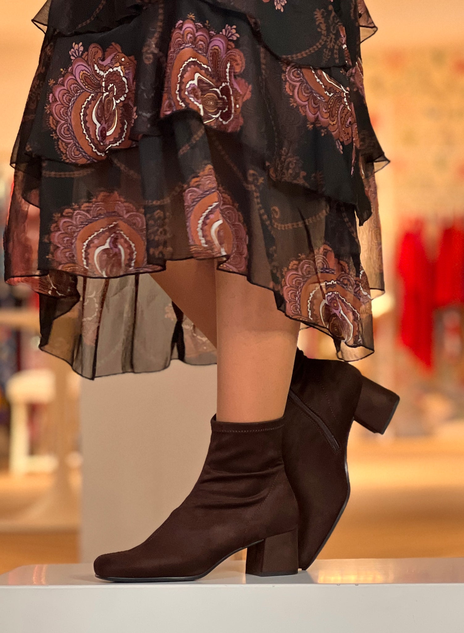 Botín licra marrón chocolate Isabela