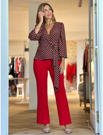 Pantalón ideal de bolsillos rojo