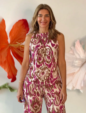 Top Favorecedor Ikat buganvilla