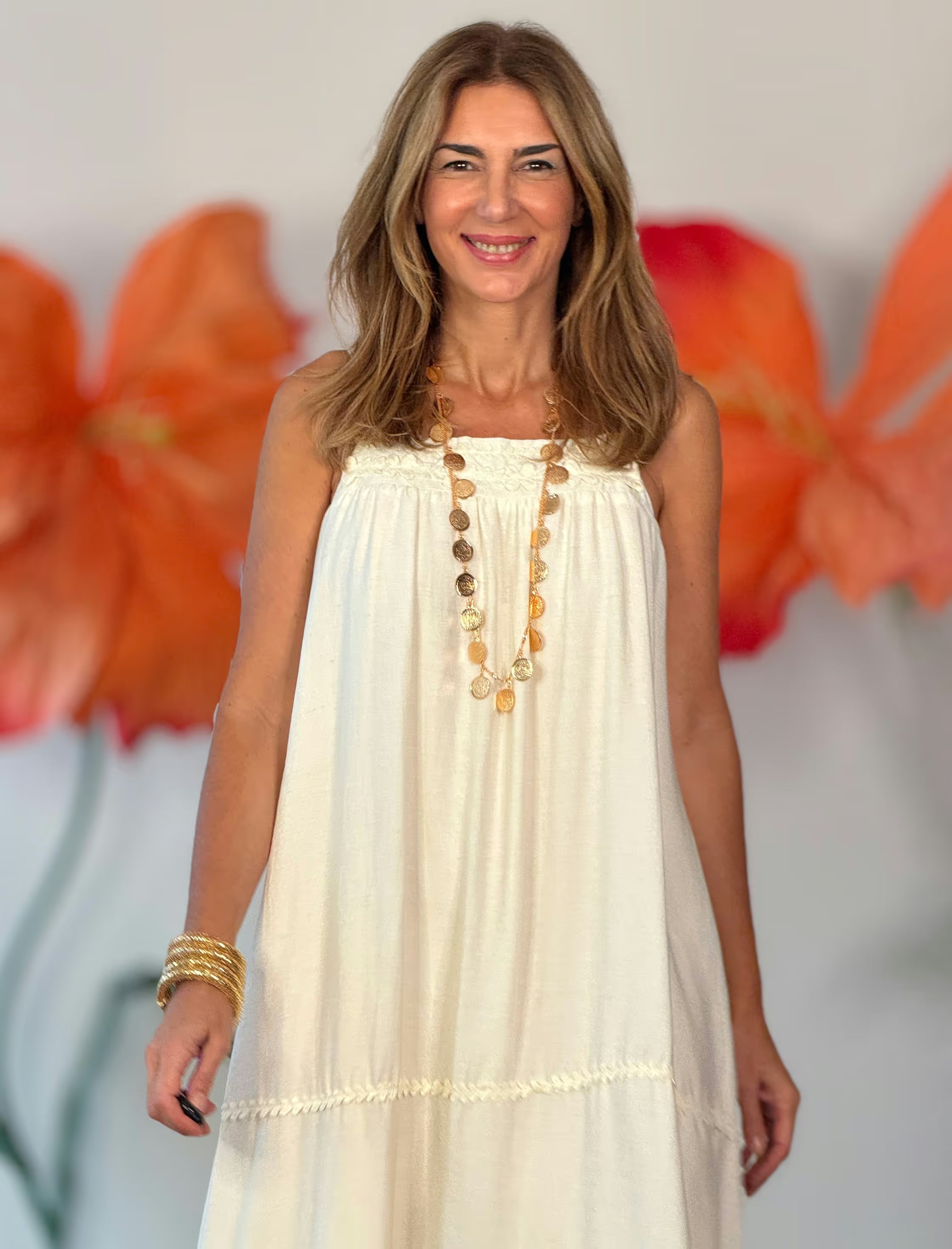 Vestido largo boho beige chic