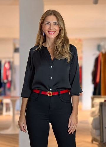 Camisa fluida Nuria negra