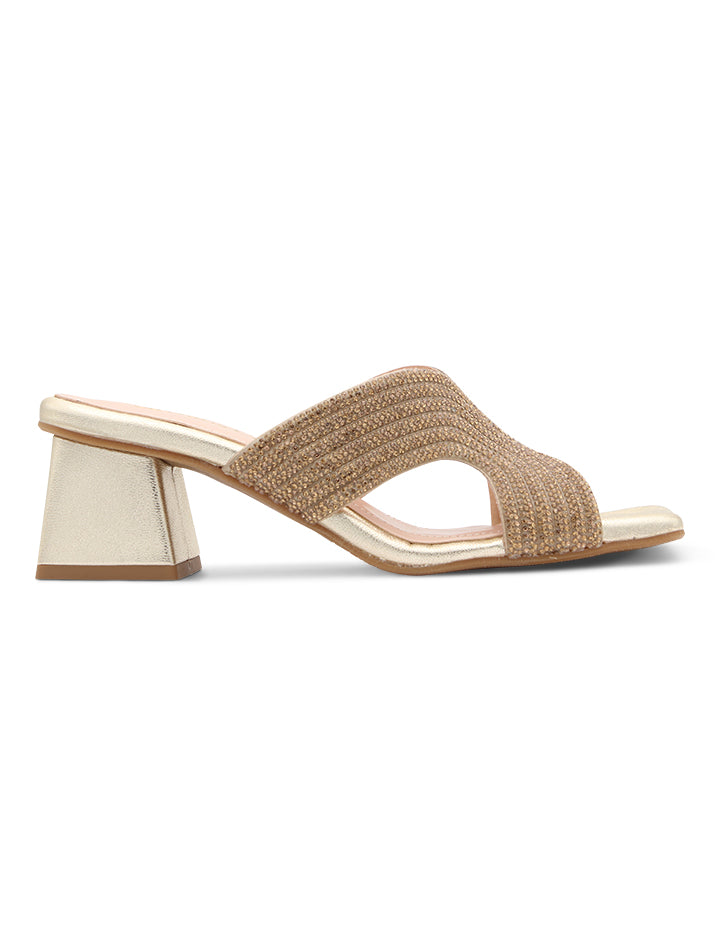 SANDALIA STRASS CHIC ORO