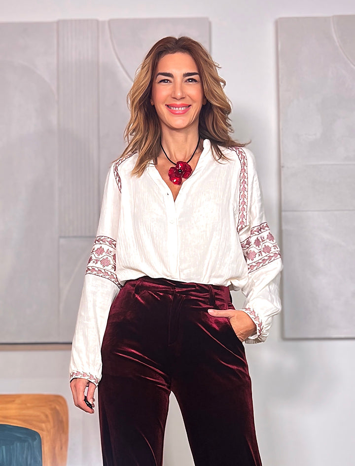 Camisa bordada Alexandra ÚLTIMA M