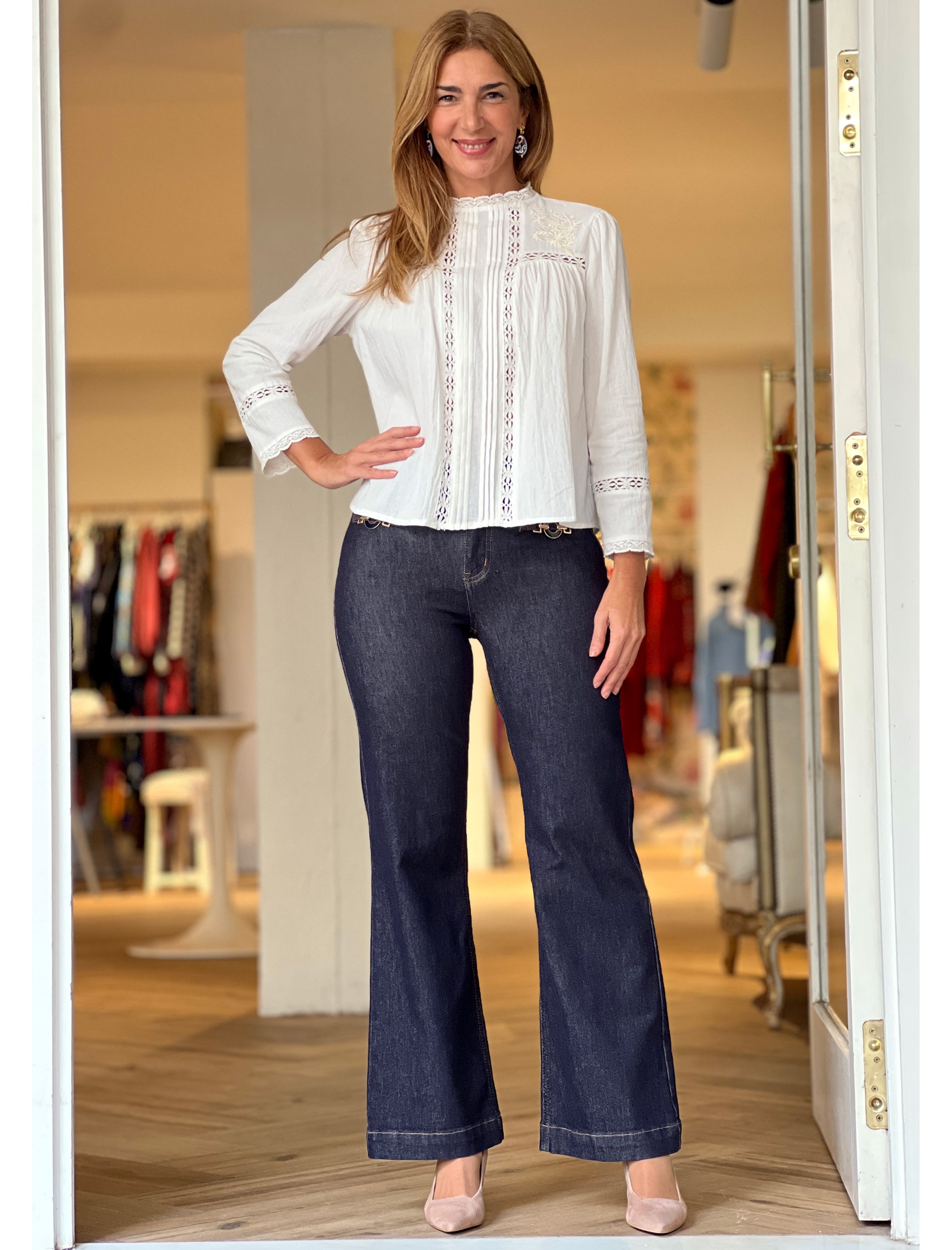 Camisa bordados blanca