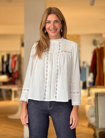 Camisa bordados blanca