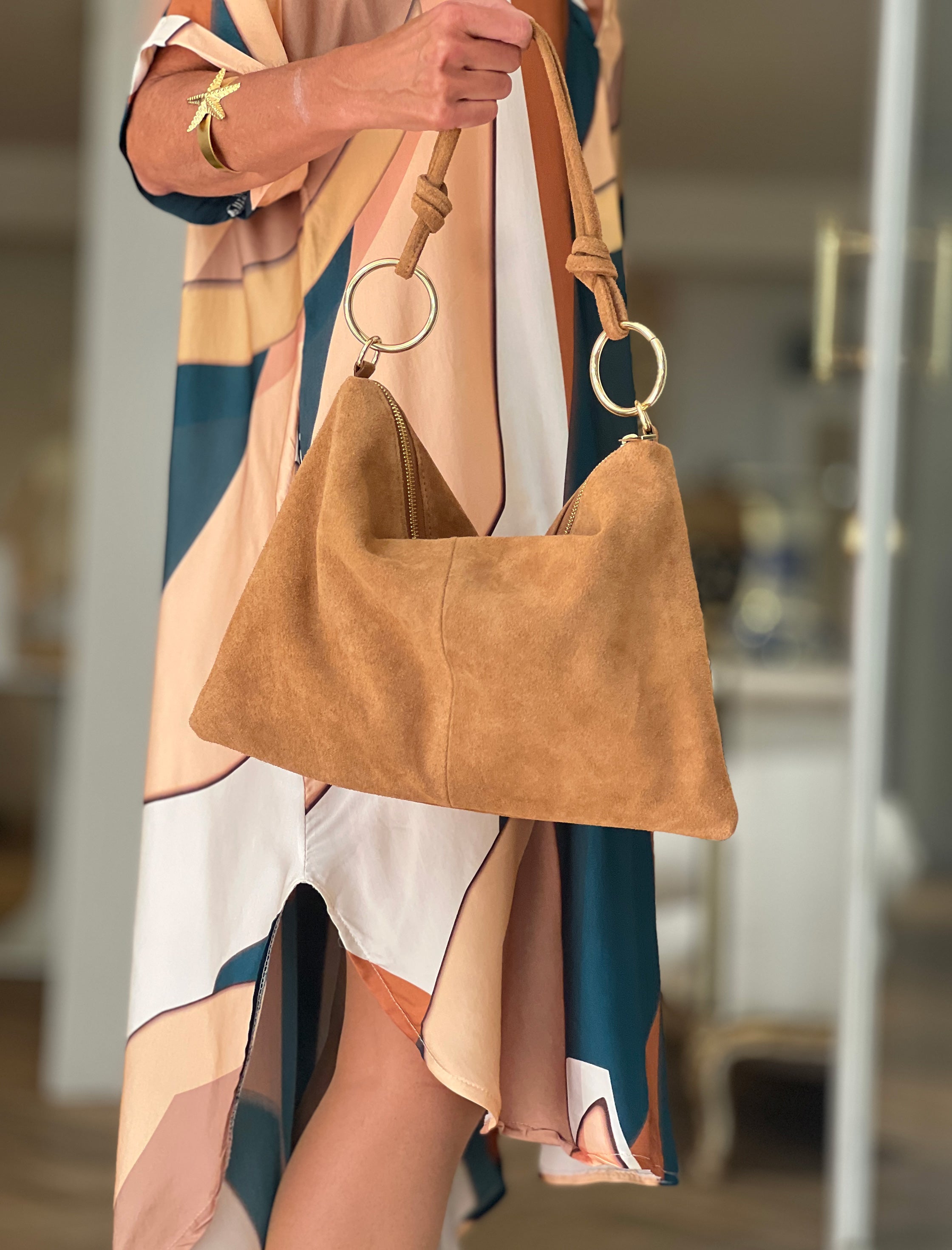 Bolso aros ideal camel