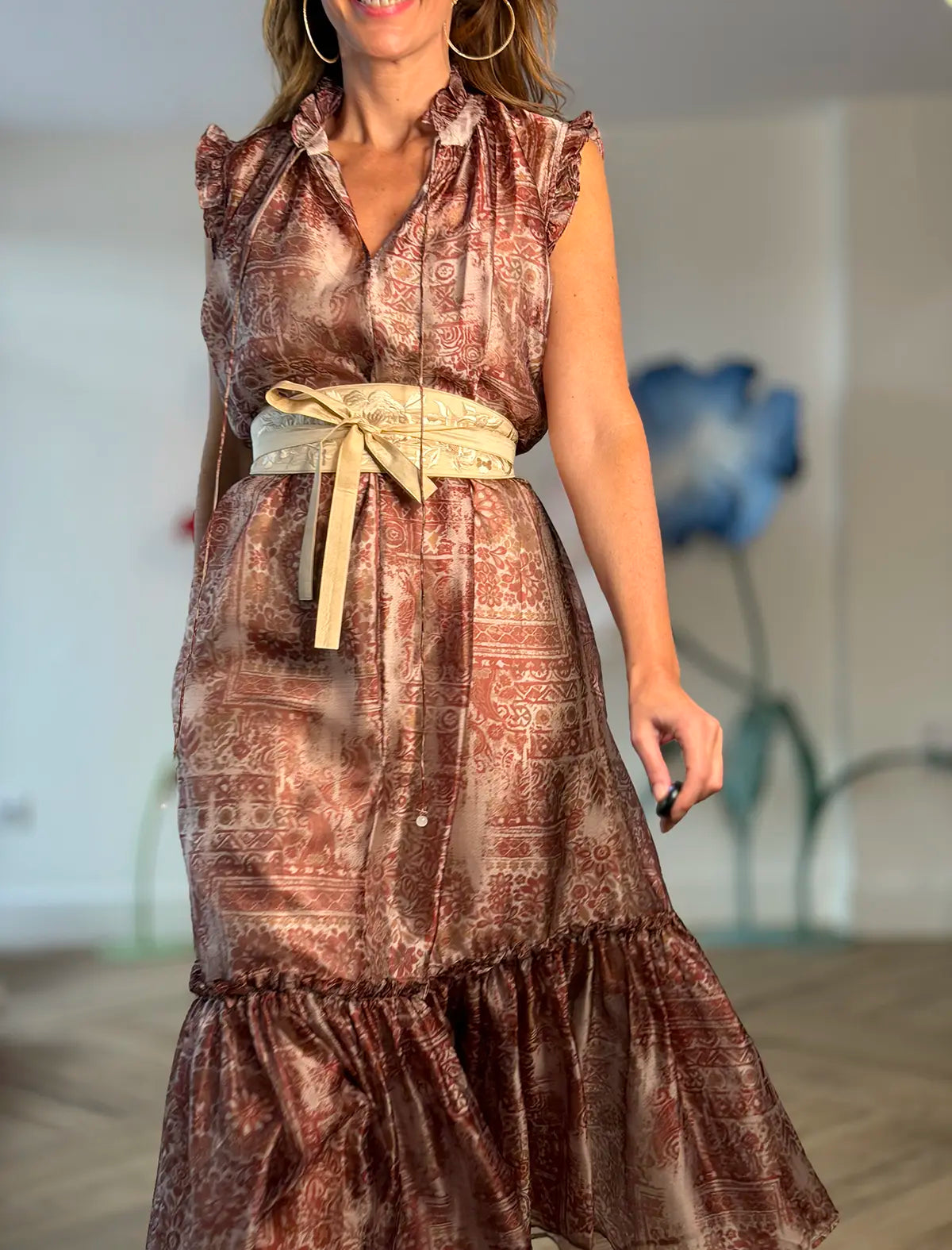 Fajín bordado ideal beige