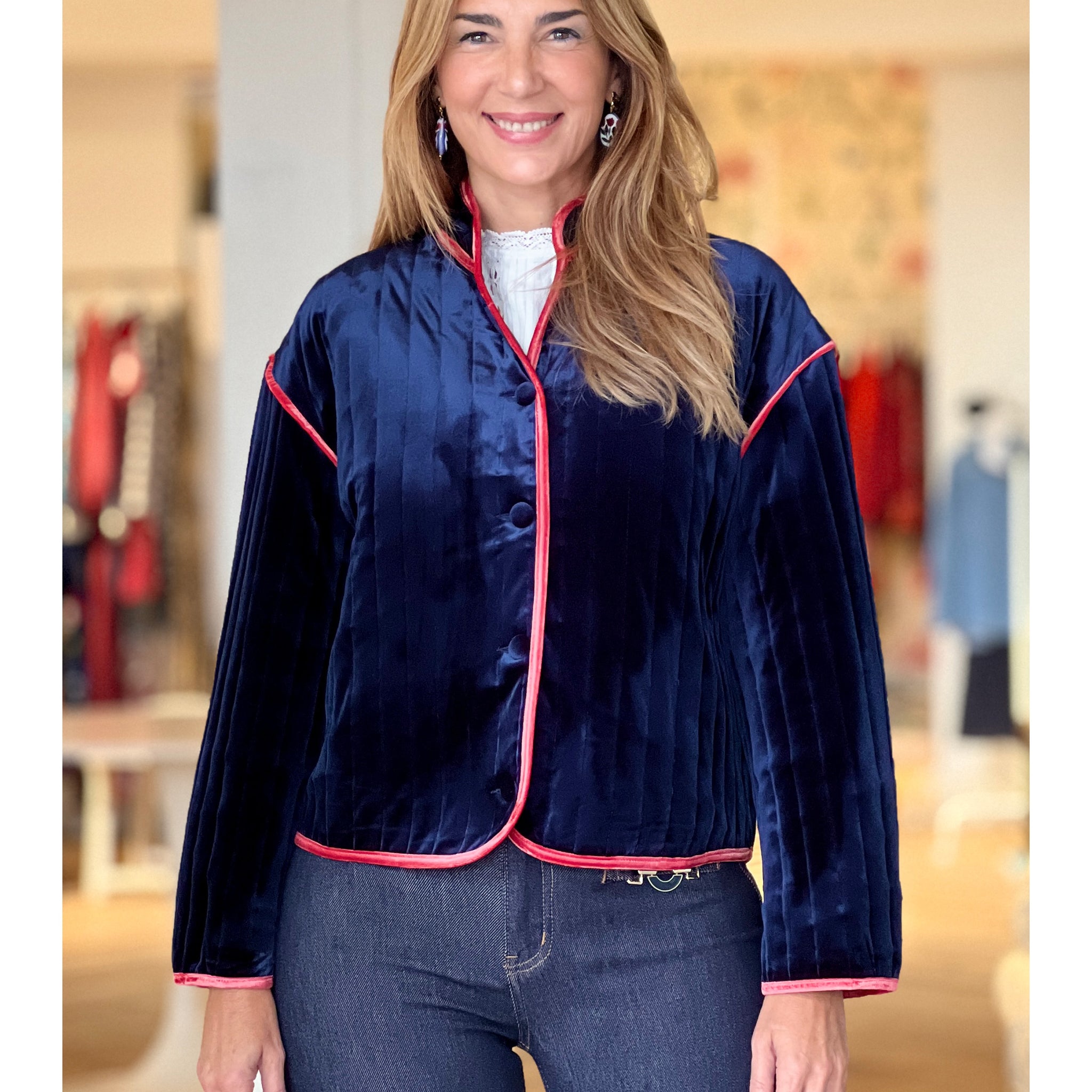 Chaqueta terciopelo exotic marino