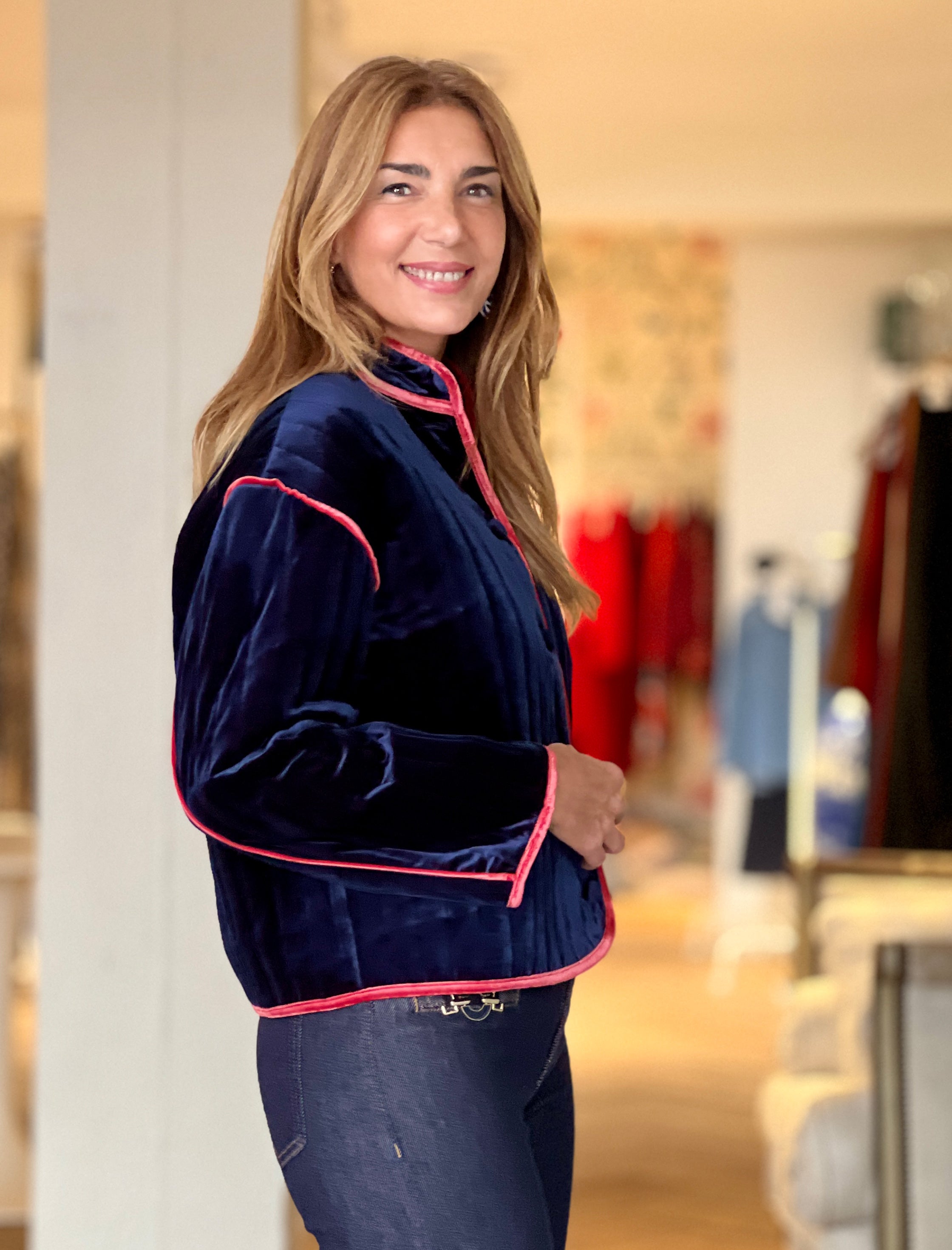 Chaqueta terciopelo exotic marino