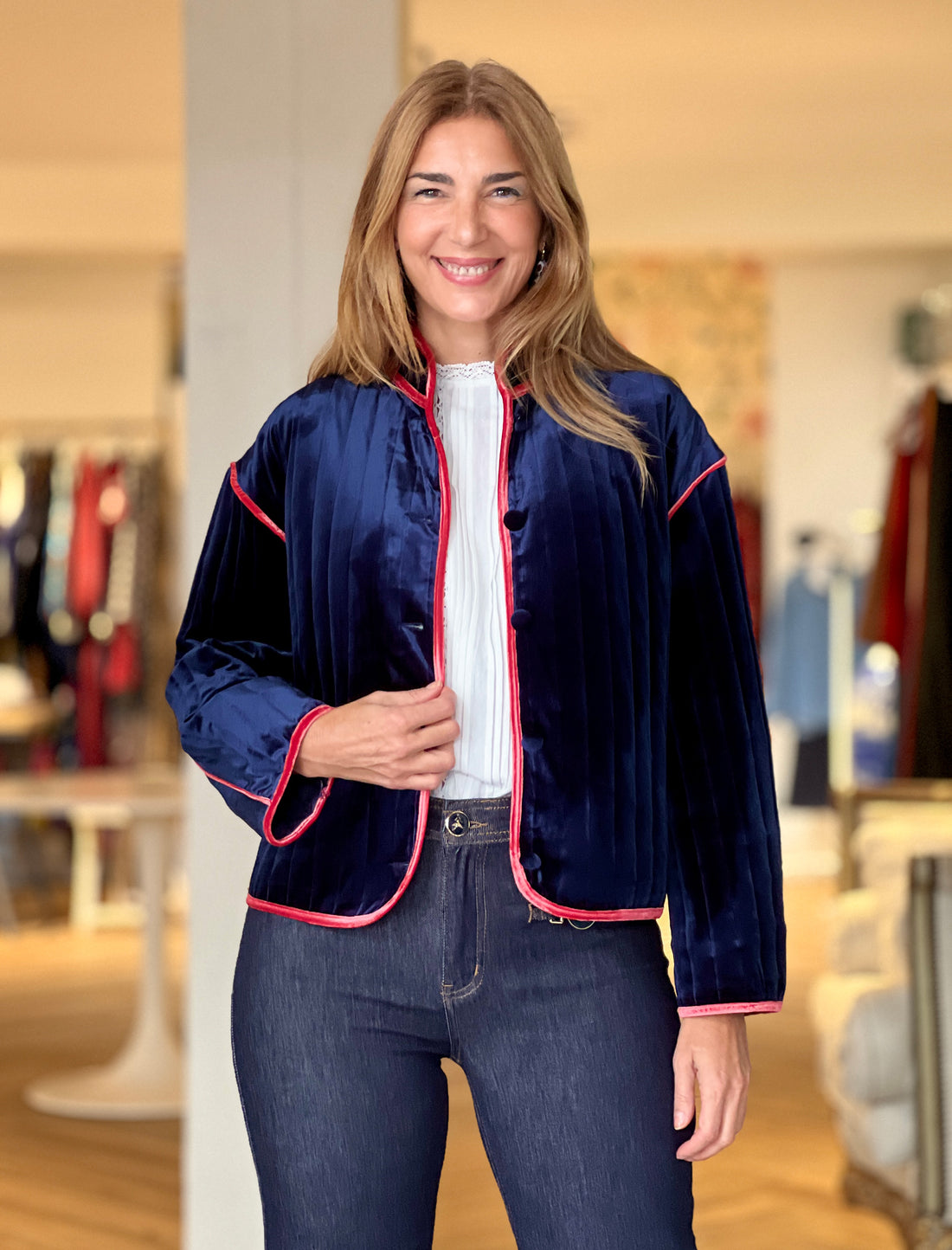 Chaqueta terciopelo exotic marino