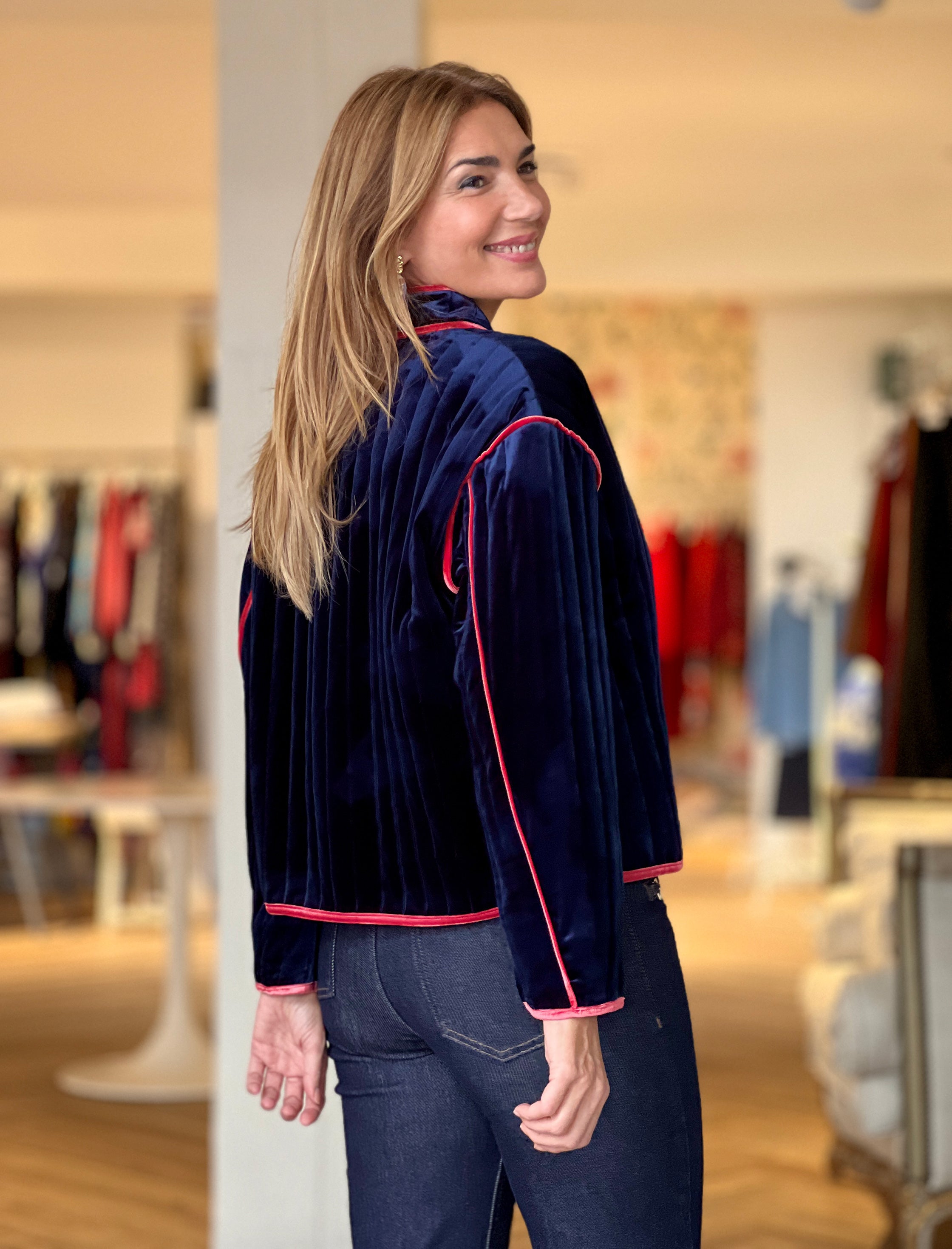 Chaqueta terciopelo exotic marino