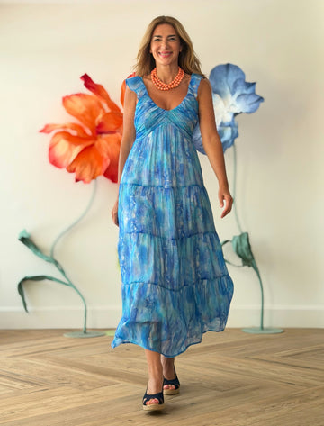 Vestido azul fluido chic