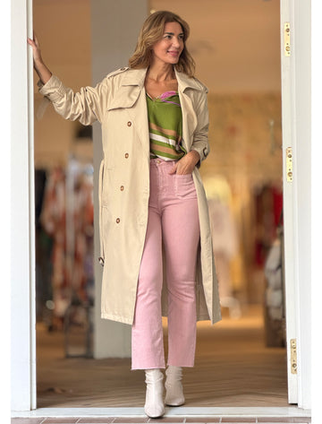 Trench gabardina chic beige