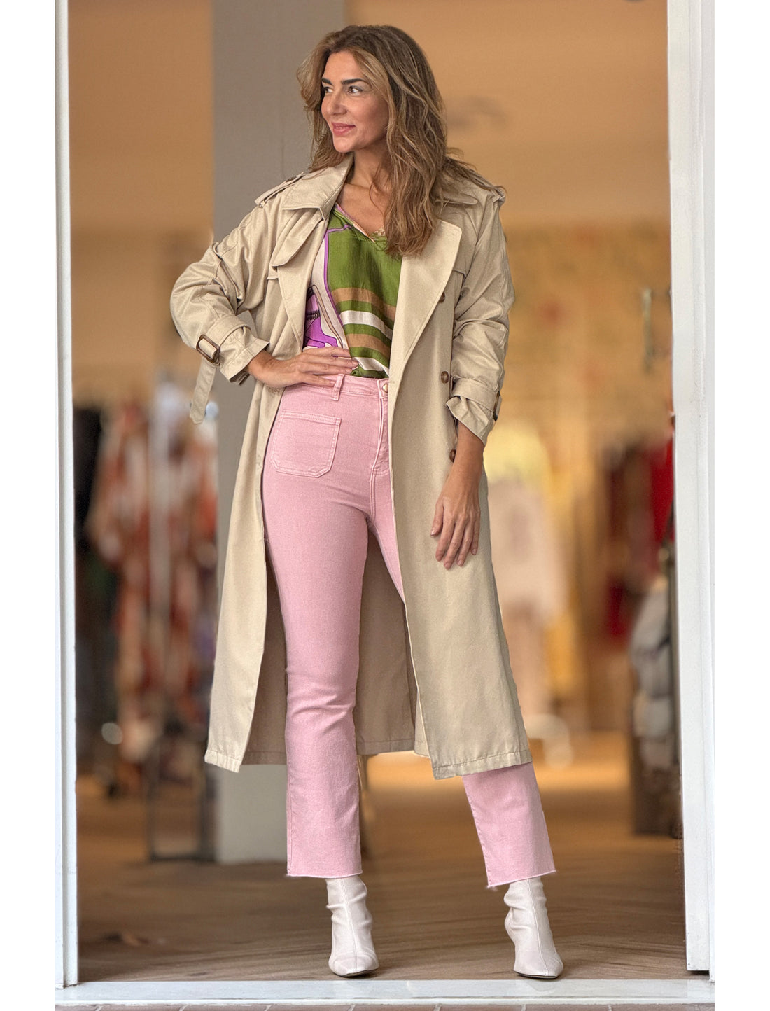 Trench gabardina chic beige