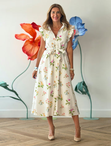 Vestido camisero muy floreal