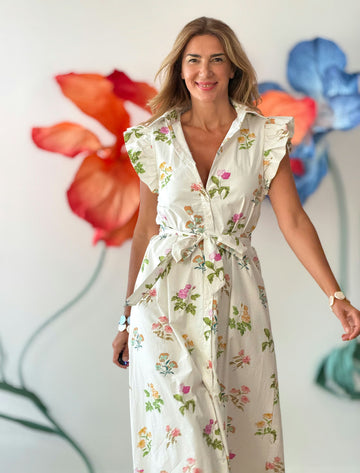 Vestido camisero muy floreal