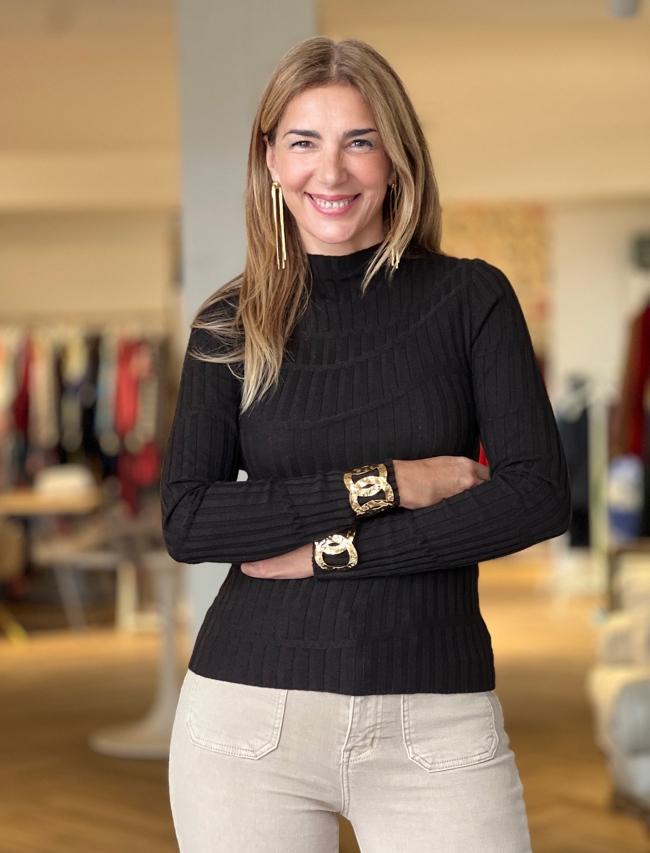 Brazalete trenzado dorado