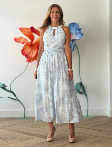 Vestido rayas midi chic