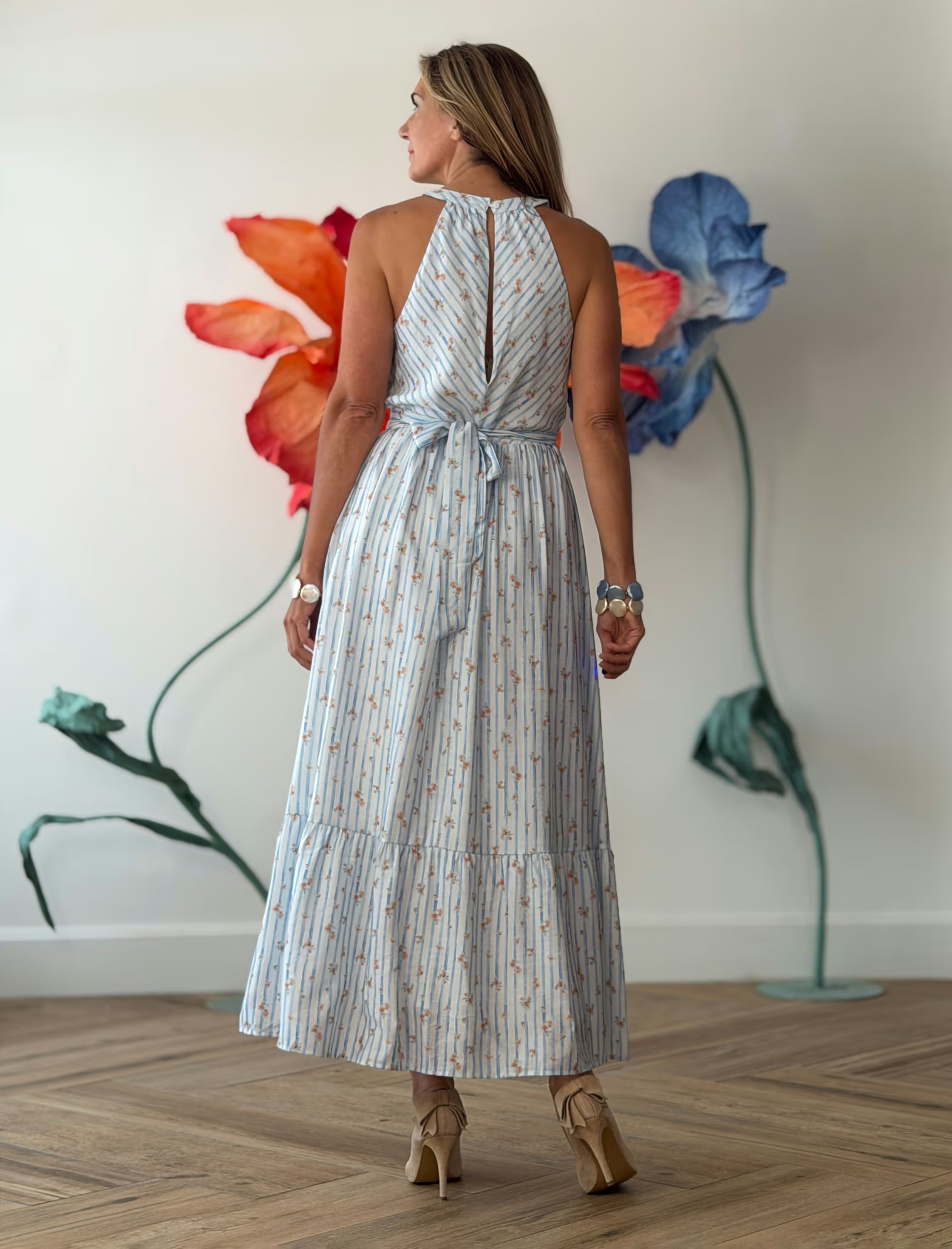 Vestido rayas midi chic