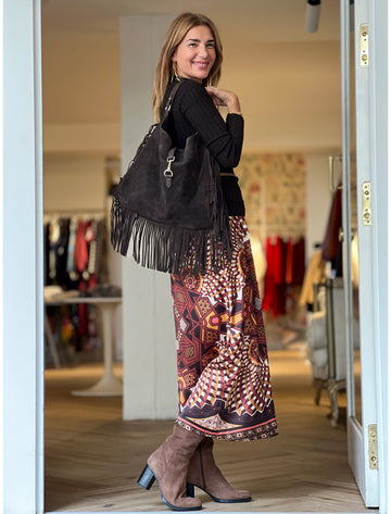 Bolso de flecos boho Chocolate