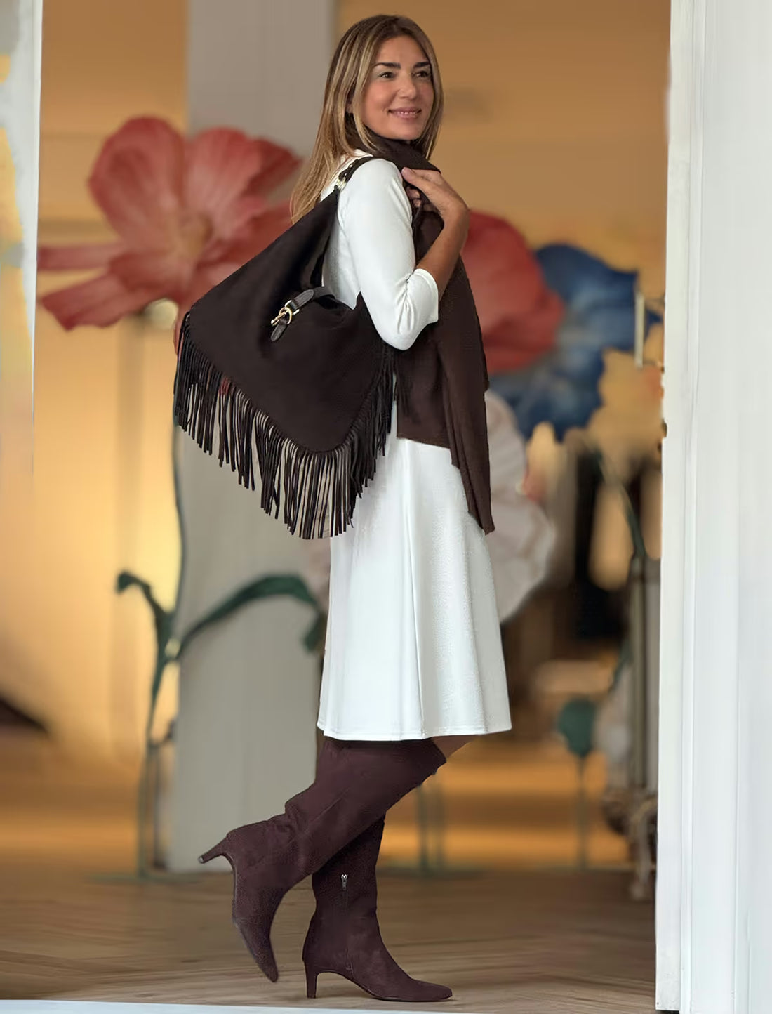 Foulard marrón viscosa
