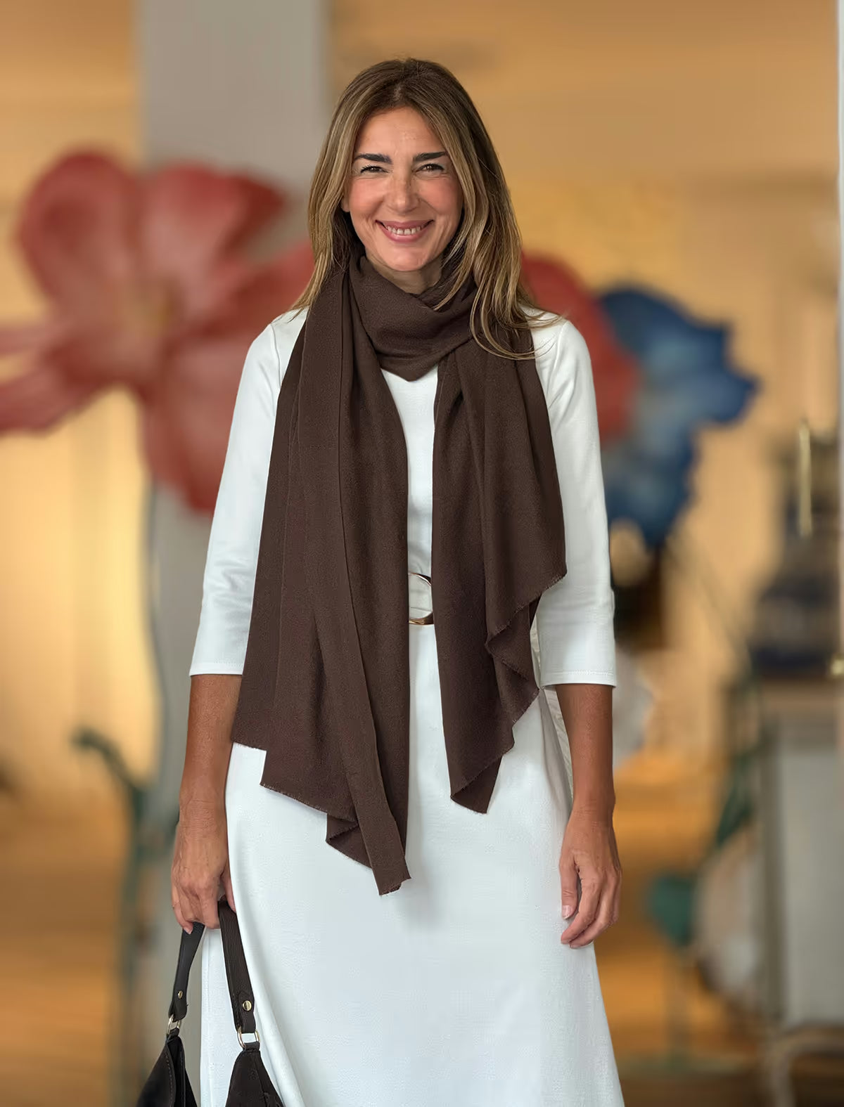 Foulard marrón viscosa