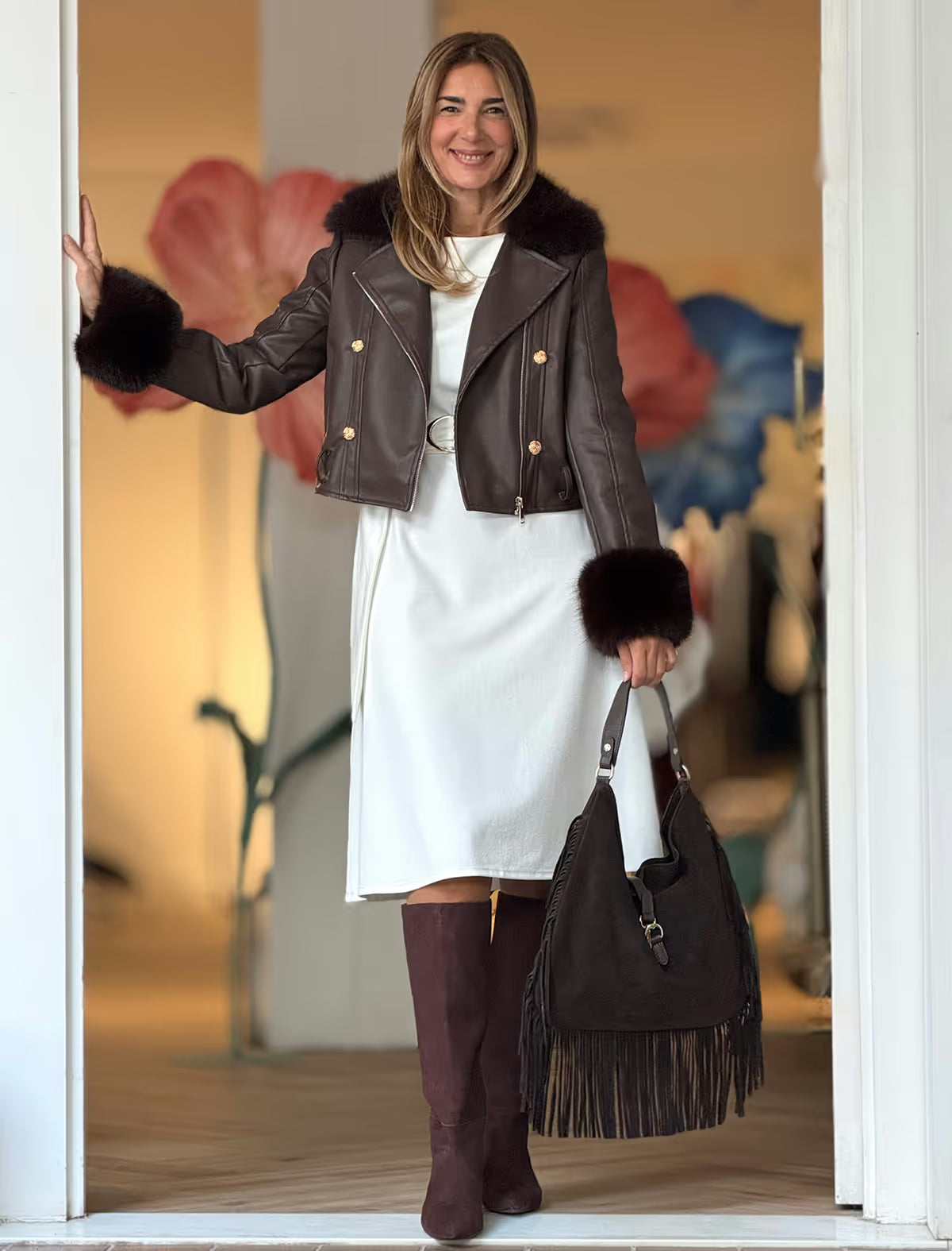 Boho fringe bag Chocolate