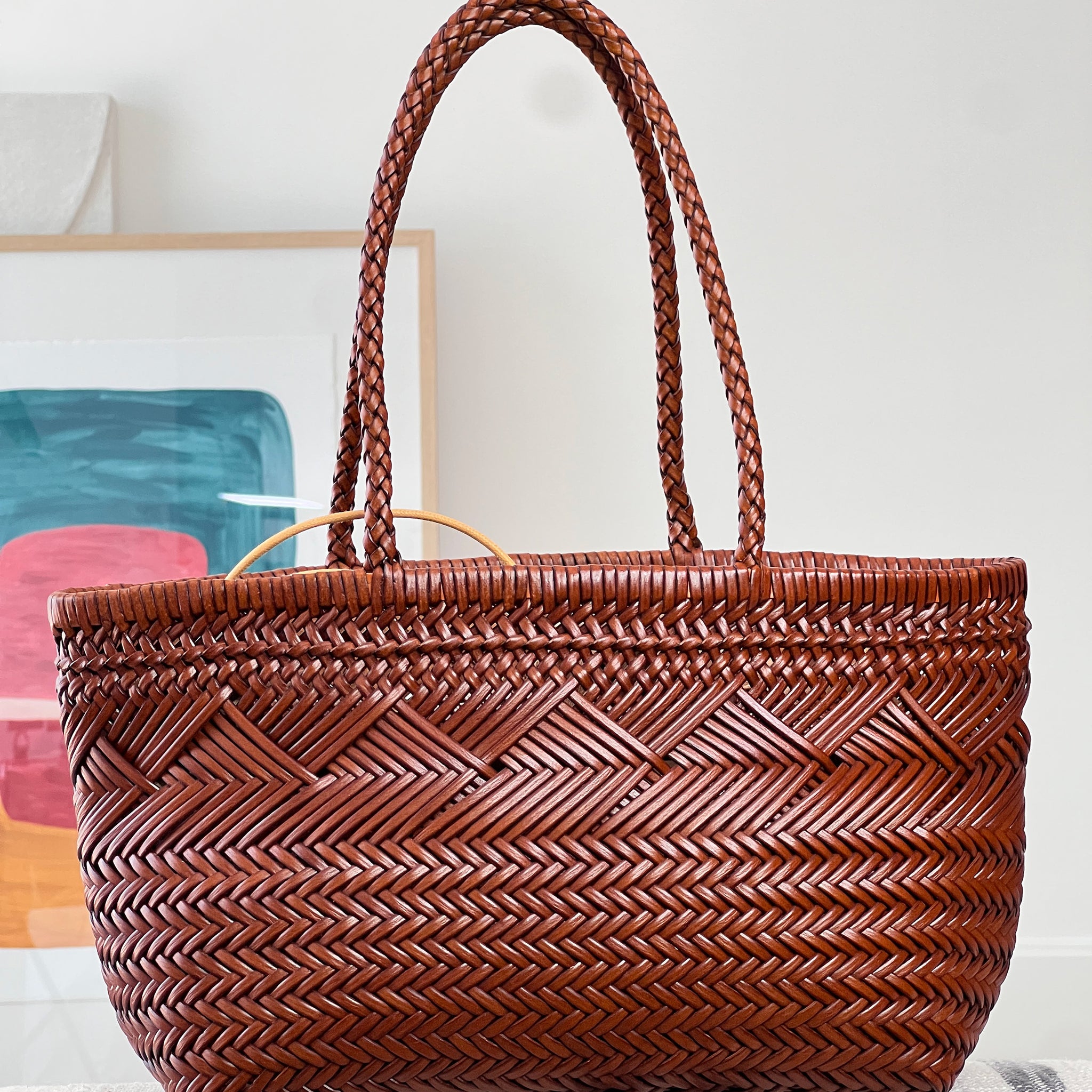 Bolso trenzado piel cuero