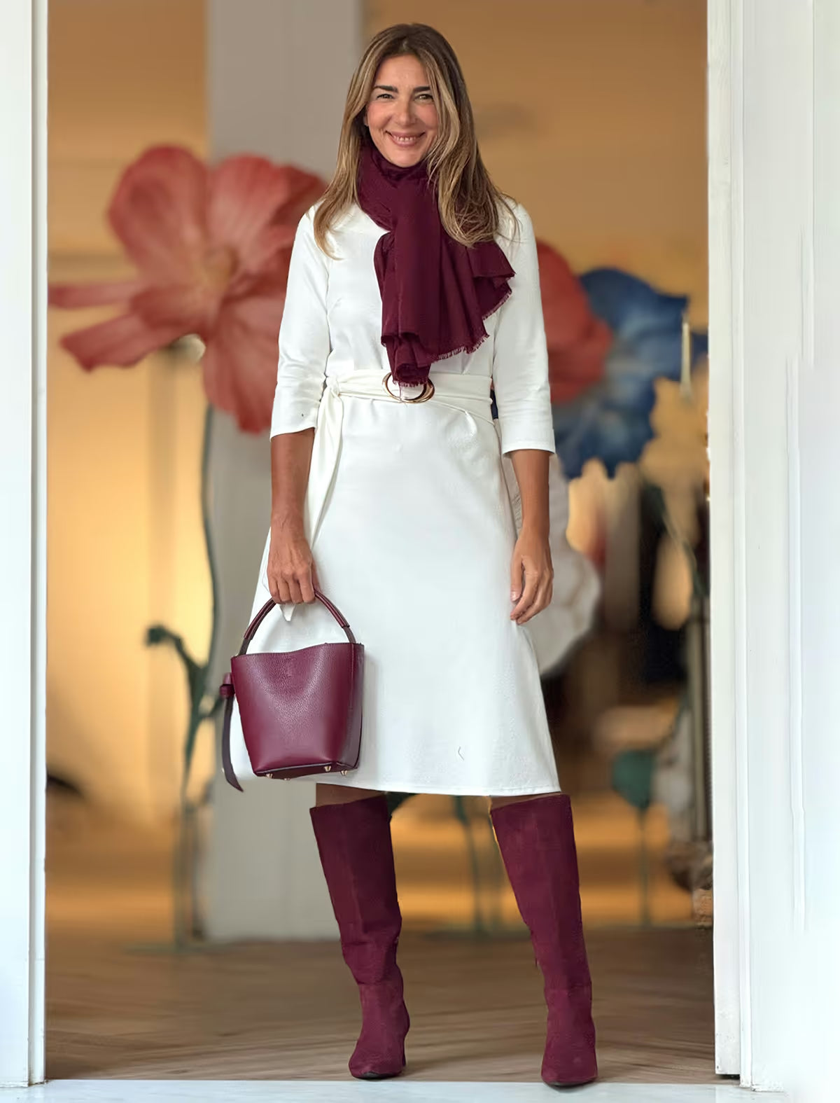 Vestido blanco midi chic Jackie