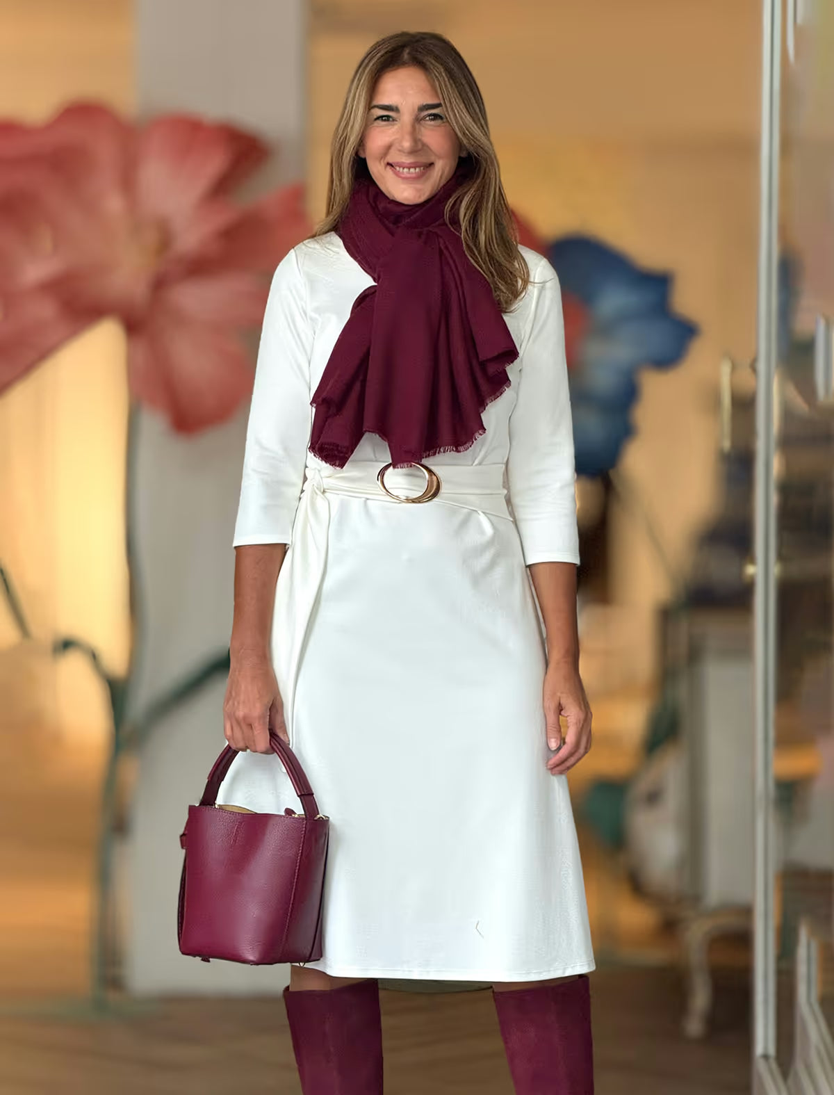 Vestido blanco midi chic Jackie