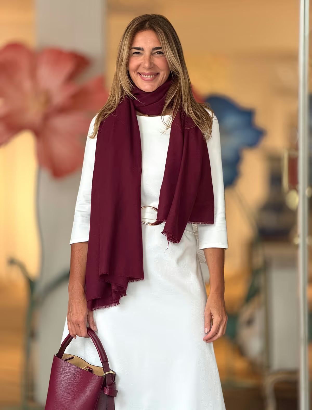 Foulard burdeos viscosa