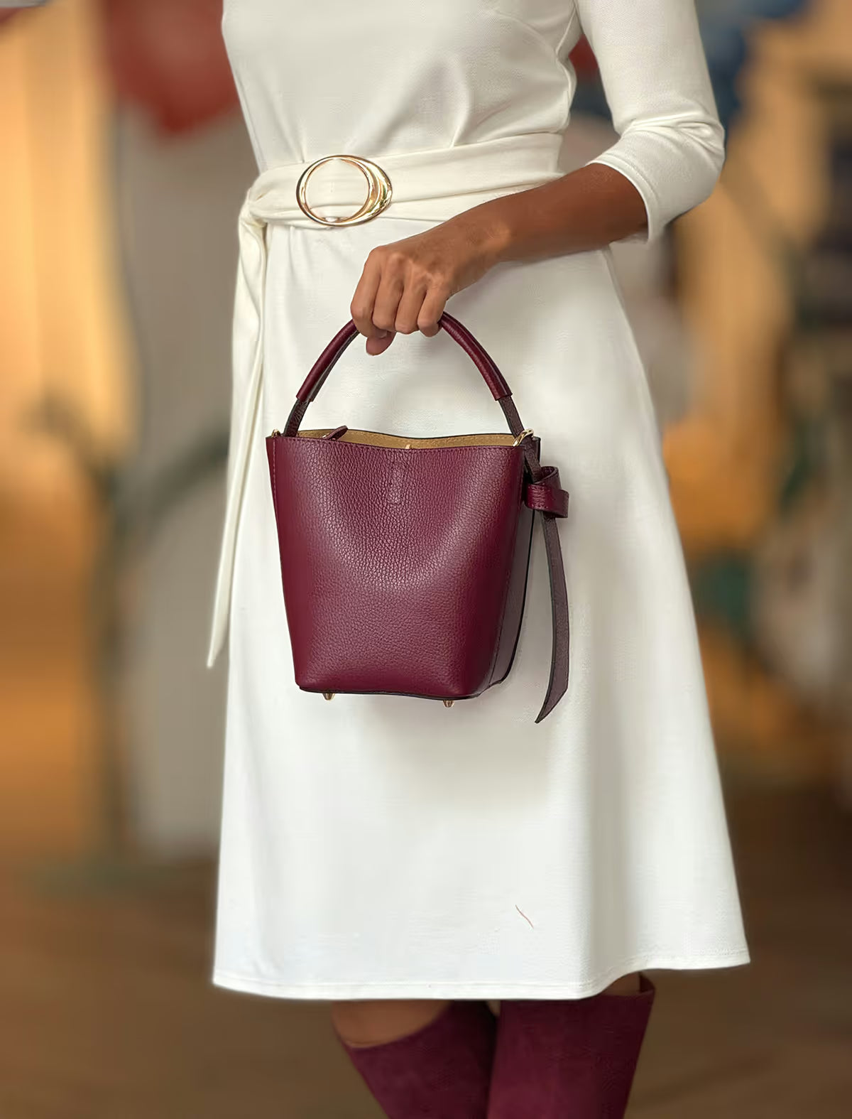 Bolso burdeos bombonera