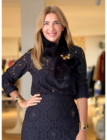 Broche mariposa dorada