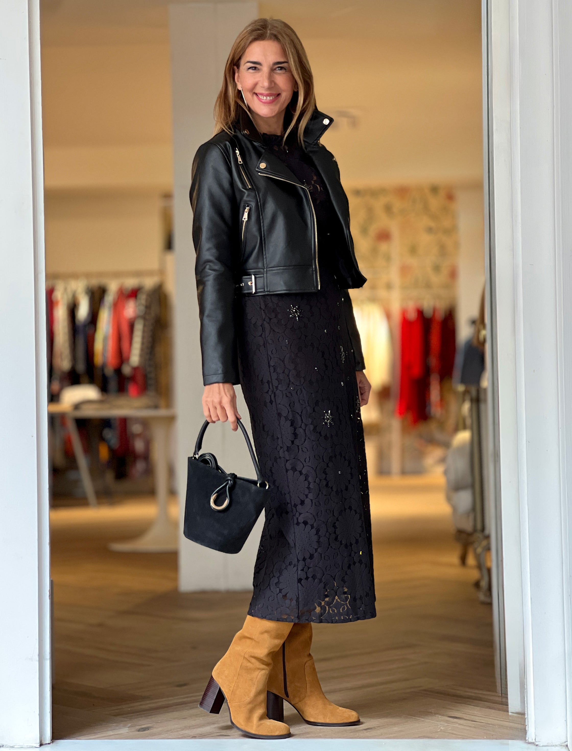 Bolso mini cesta chic negro