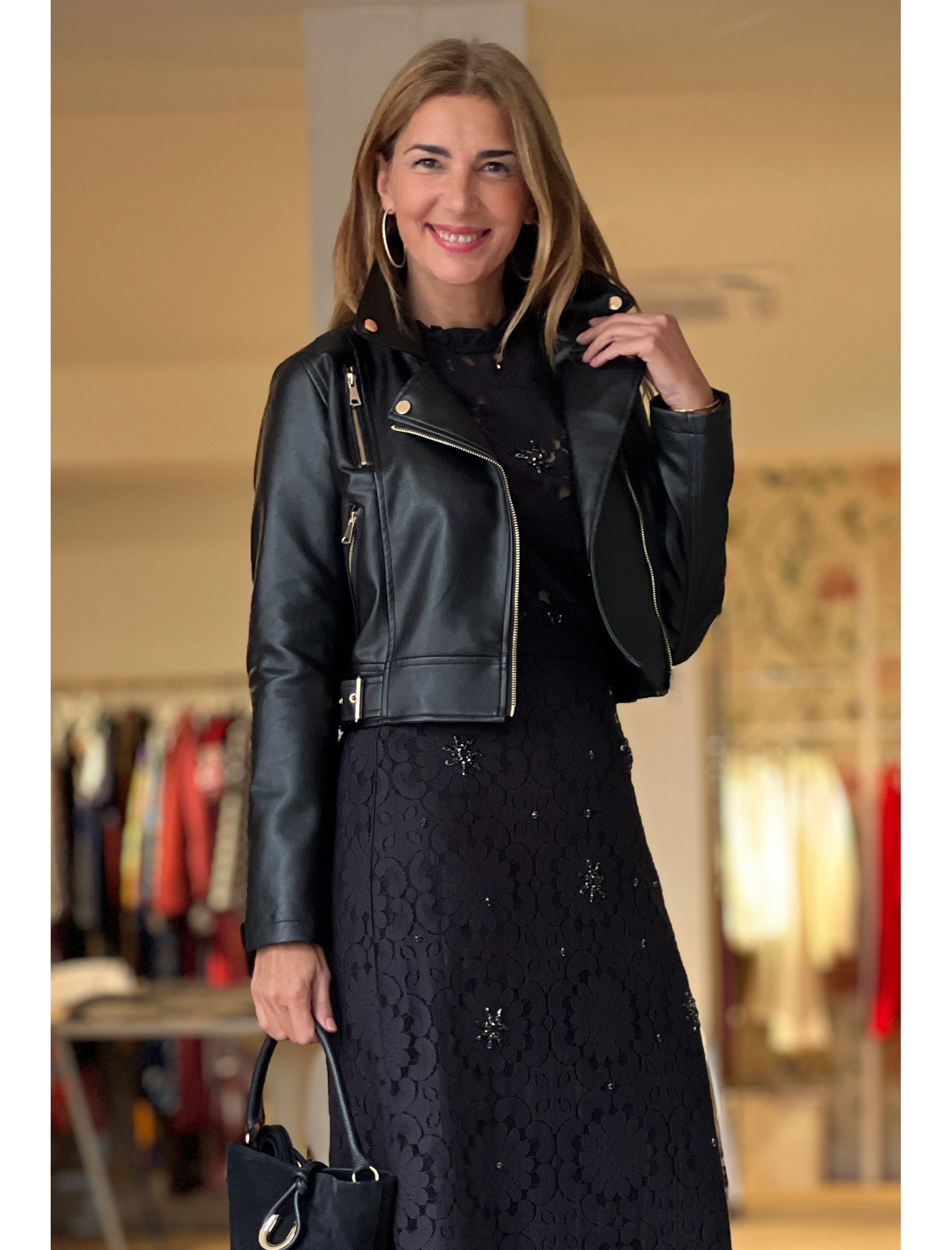 Bolso mini cesta chic negro