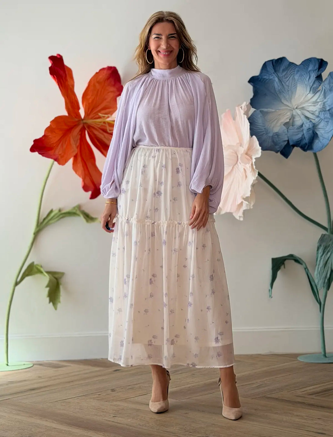 Falda larga boho romantic lila