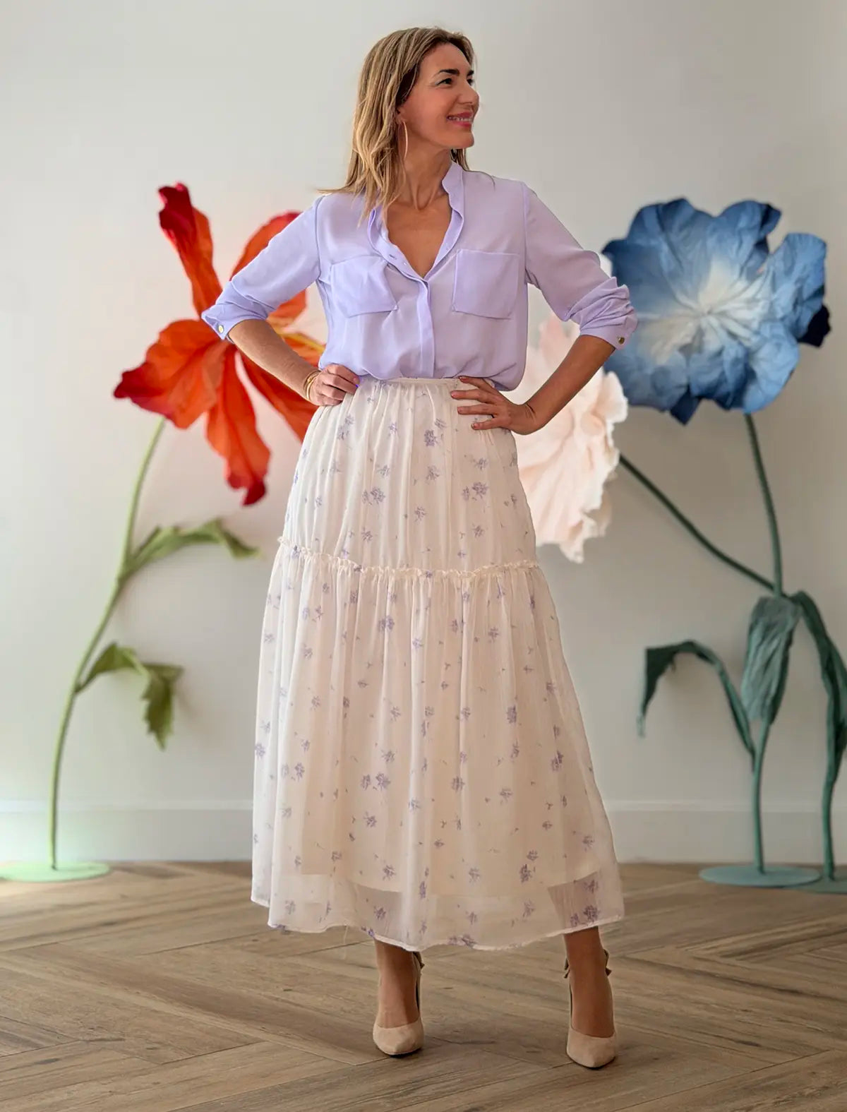 Falda larga boho romantic lila