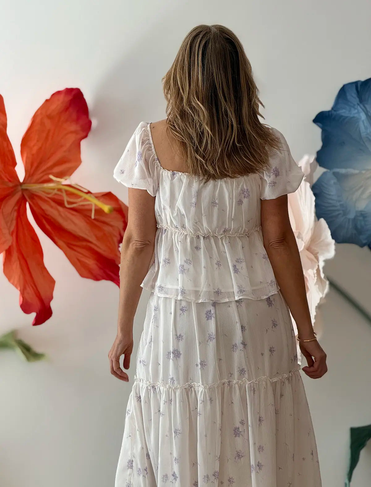 Camisa y falda larga boho lila