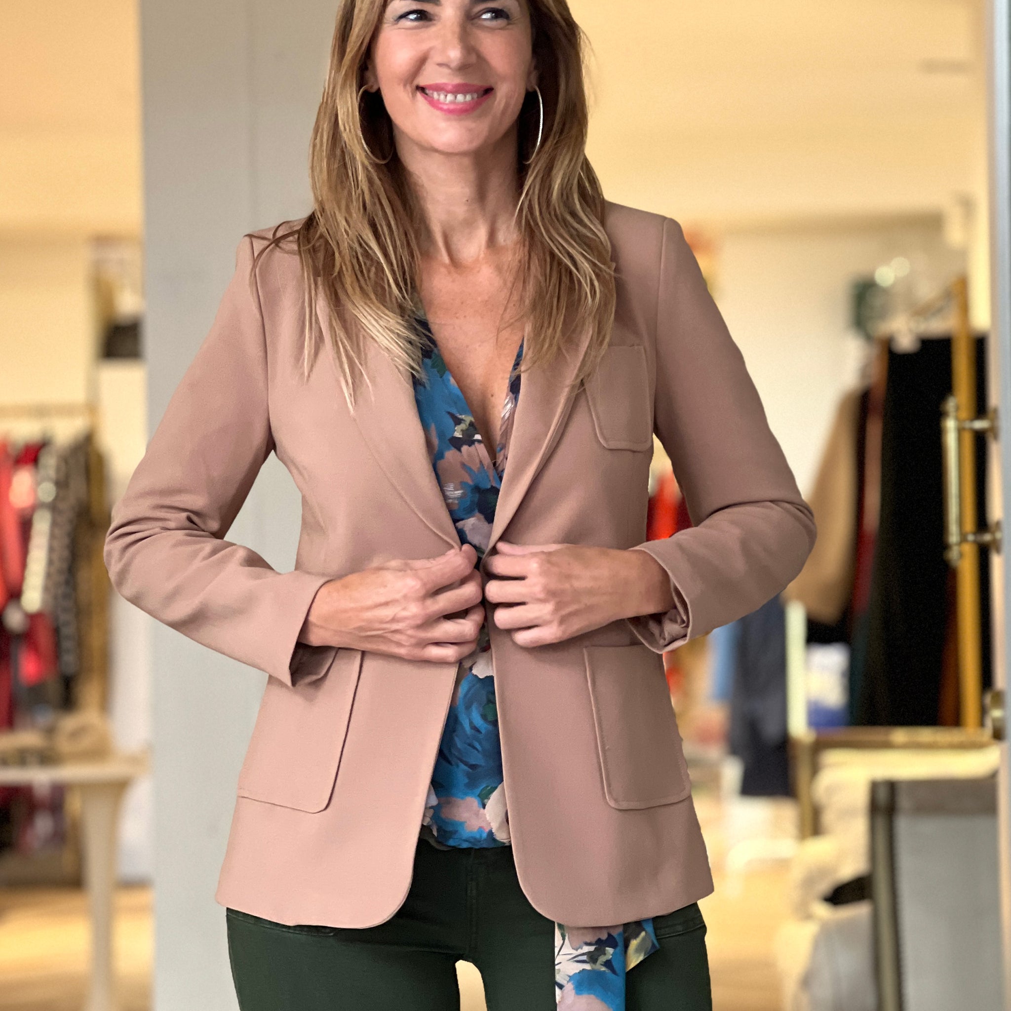 Chaqueta blazer chic camel