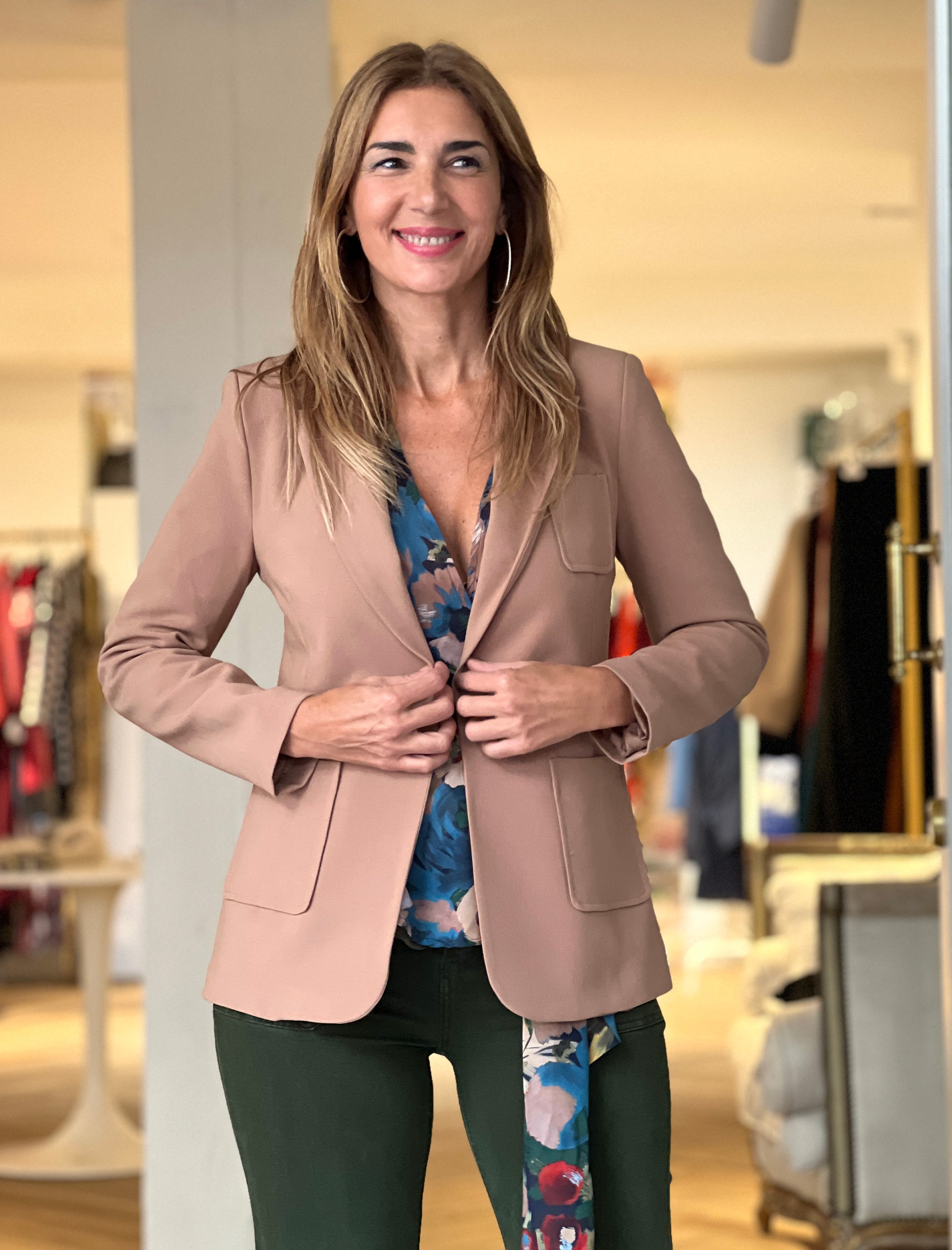 Chaqueta blazer chic camel
