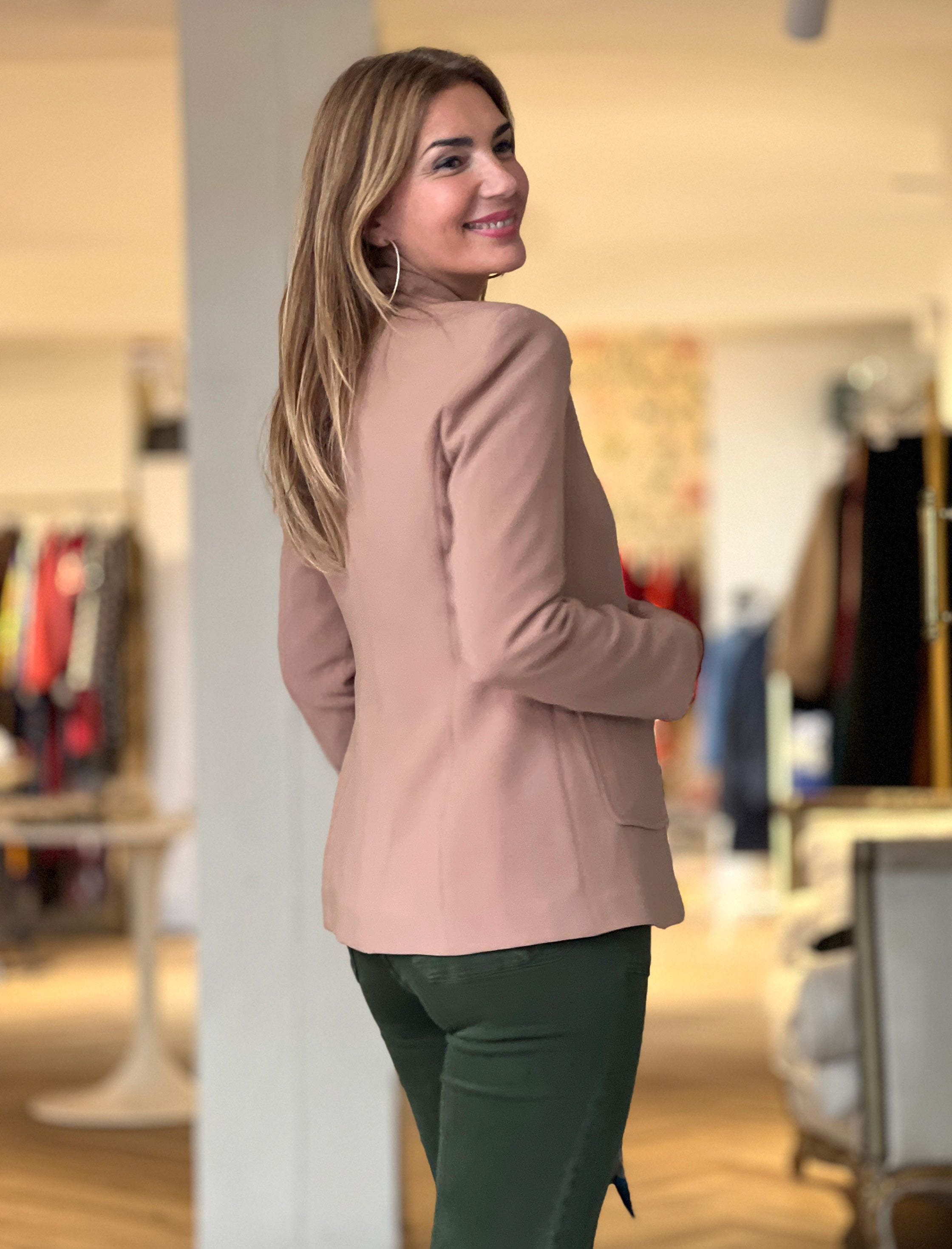 Chaqueta blazer chic camel