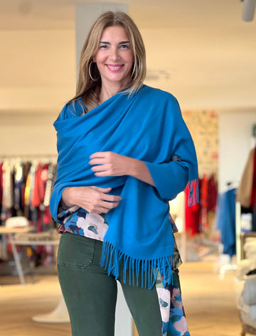 Foulard Cashemir Azul petróleo